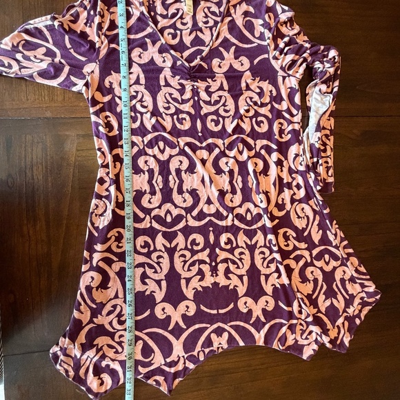 Soma Women's Flowy Long Open Sleeve Midi Dress, Burgundy, Size Medium - Picture 12 of 13